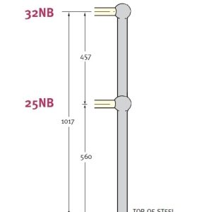 Welded Stanchion, drilled one site only